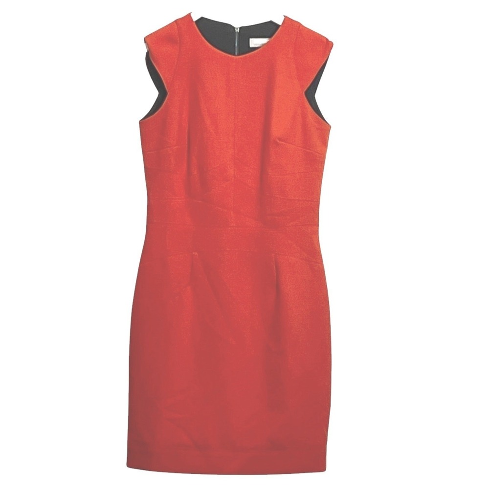 Hunter Bell Sheath Dress Womens Cap Sleeve Exposed Zip Orange Feminine Size 2